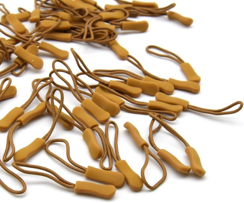 Ruidee 50 Pieces Zipper Pulls Zipper Tabs Zipper Pull Cord Extender Replacement Zipper Pulls for Backpacks, Jackets, Luggage, Purses, Handbags（Brown） - Image 5